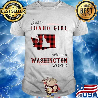 Just an Idaho girl living in a Washington world map shirt