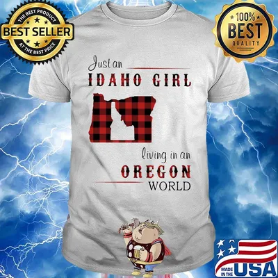 Just an Idaho girl living in an Oregon world map shirt