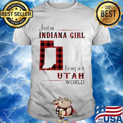 Just an Indiana girl living in a Utah world map shirt