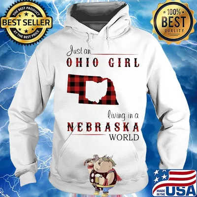 Just an ohio girl living in a nebraska world map s Hoodie