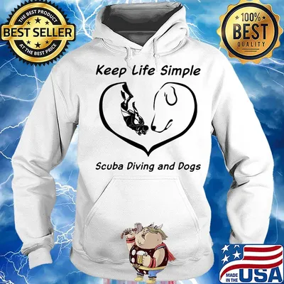 Keep life simple with scuba diving and dogs heart s Hoodie