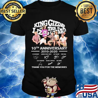 King gizzard & the lizard wizard 10th anniversary 2010 2020 thank you for the memories signatures shirt