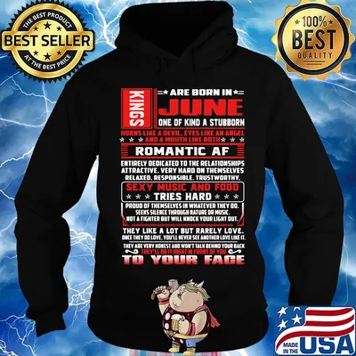 Kings are born in june one of kind a stubborn s Hoodie