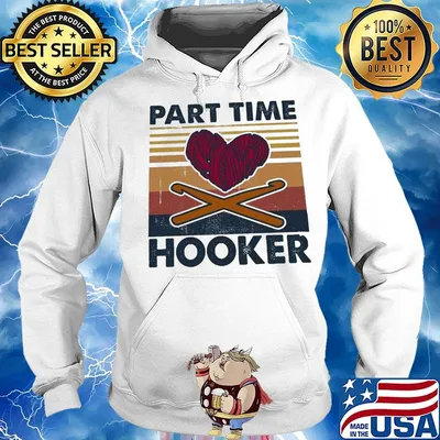 Knitting part time hooker heart vintage retro s Hoodie