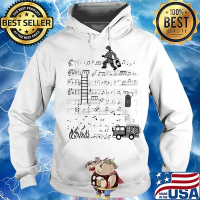 Ladder Fireman Fire Music Note Shirt Hoodie