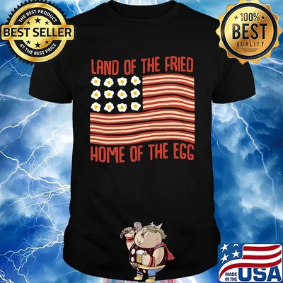 Land Of The Fried Home Of The Egg American Flag Independence Day Shirt