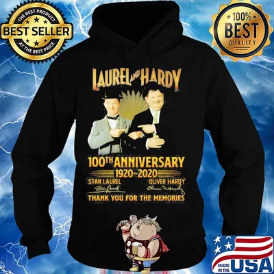 Laurel and hardy 100th anniversary 1920 2020 thank you for the memories signatures s Hoodie