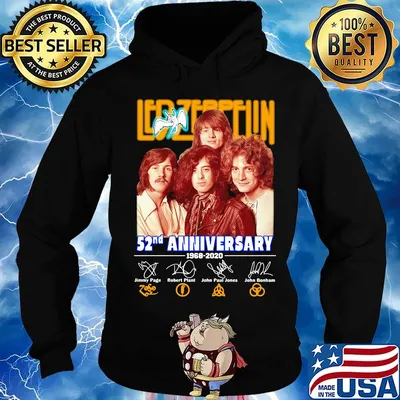 Led-zeppelin 52nd anniversary 1968 2020 members signatures s Hoodie