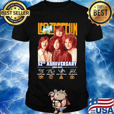 Led-zeppelin 52nd anniversary 1968 2020 members signatures shirt