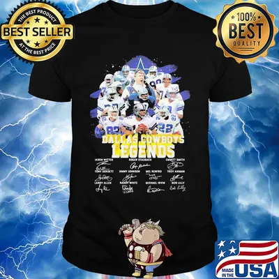 Legendary dallas cowboys football team players signatures shirt