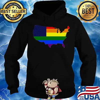 Lgbt american map rainbow flag s Hoodie