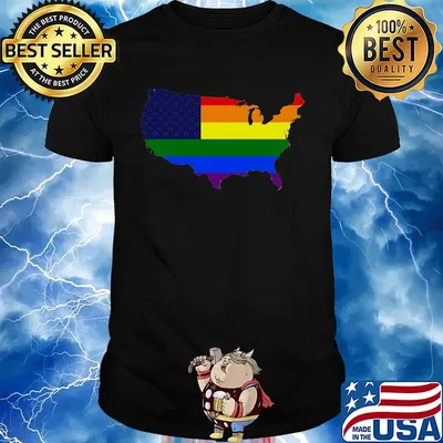 Lgbt american map rainbow flag shirt