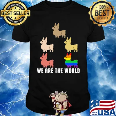 Lgbt corgi we are the world shirt