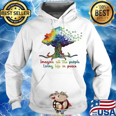 Lgbt imagine all the people living life in peace tree s Hoodie