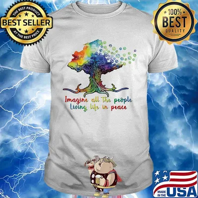 Lgbt imagine all the people living life in peace tree shirt