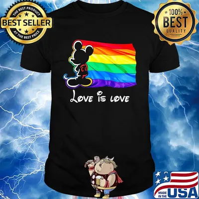 Lgbt mickey mouse love is love black shirt