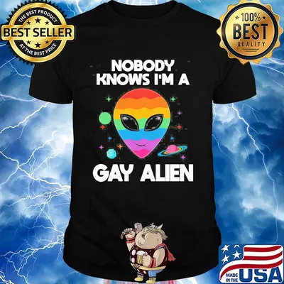 Lgbt nobody knows i'm a gay alien shirt