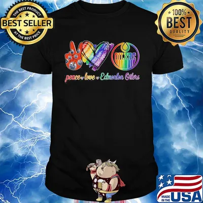 Lgbt peace love edmonton oilers shirt
