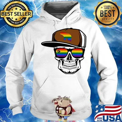 Lgbt skull paw bear s Hoodie