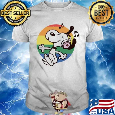 Lgbt snoopy listening to music vintage shirt