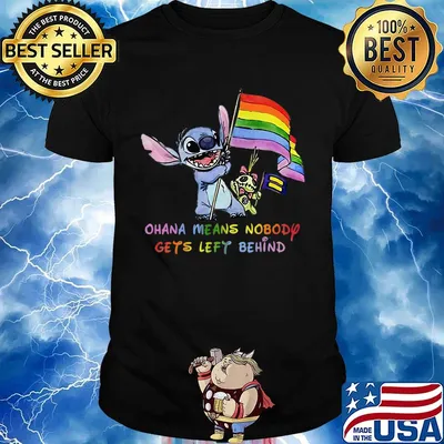 Lgbt stitch and scrump ohana means nobody gets left behind shirt