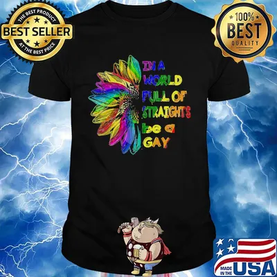 Lgbt sunflower in a world full of straights be a gay shirt