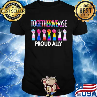Lgbt together we rise proud ally sign language shirt