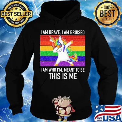 Lgbt unicorn i am brave i am bruised i am who i'm meant to be this is me vintage retro s Hoodie
