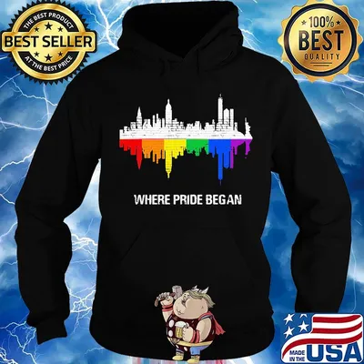 Lgbt where pride begin rainbow flag city s Hoodie