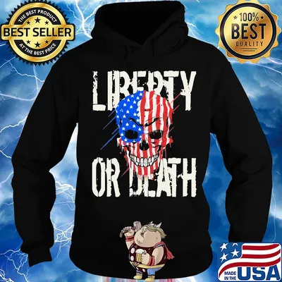 Liberty or death skull American flag veteran Independence day s Hoodie