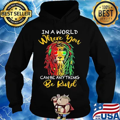 Lion glasses in a world where you canbe anything be kind s Hoodie