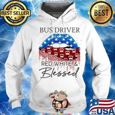 Lips bus driver red white and blessed america 4th of july independence day s Hoodie
