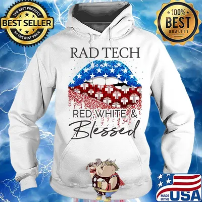 Lips rad tech red white and blessed american flag independence day s Hoodie