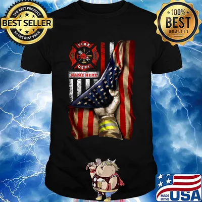 Logo Fire Dept Black Lives Matter American Flag Independence Day Shirt