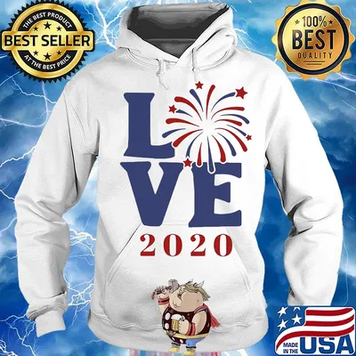 Love 2020 firework america happy 4th july independence day s Hoodie