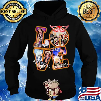 Love aerosmith band members signatures s Hoodie