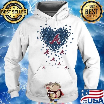 Love atlanta braves baseball logo hearts s Hoodie