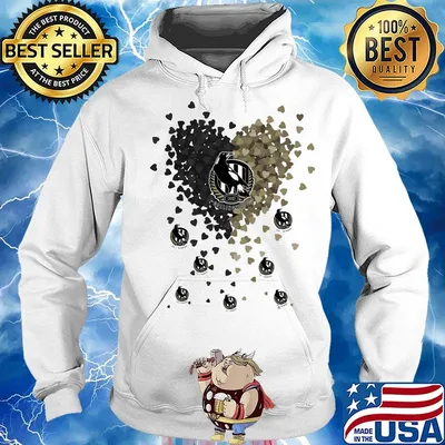 Love collingwood magpies logo hearts s Hoodie