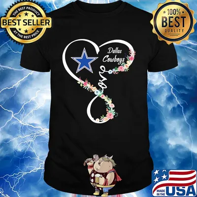 Love dallas cowboys football heart flowers shirt