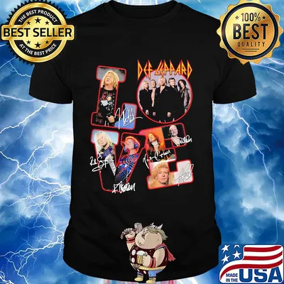 Love def-leppard band members signatures shirt