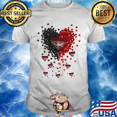 Love essendon bombers logo hearts shirt