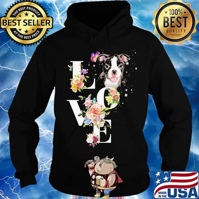 Love flower Boston Terrier s Hoodie