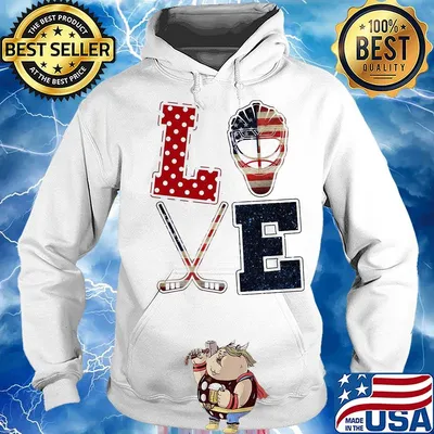 Love hockey American flag veteran Independence day s Hoodie