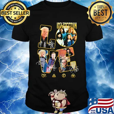 Love led-zeppelin band members signatures shirt