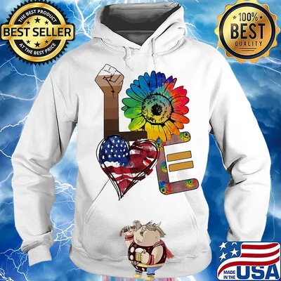 Love lgbt juneteenth american flag independence day sunflower s Hoodie
