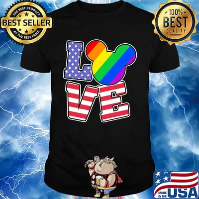 Love lgbt mickey mouse american flag independence day shirt