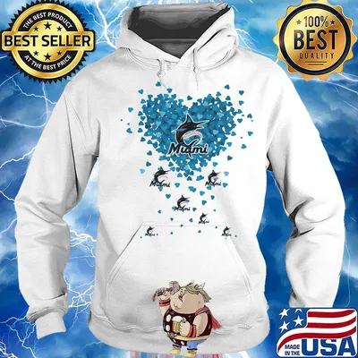 Love miami marlins hearts s Hoodie