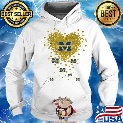 Love michigan wolverines logo hearts s Hoodie