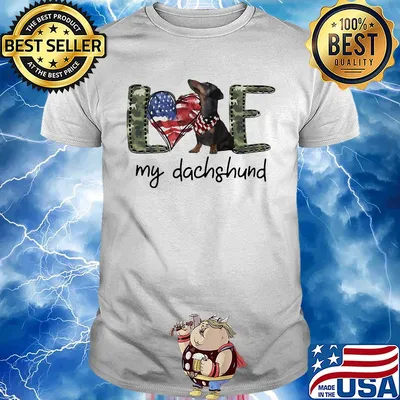 Love my dachshund heart American flag veteran Independence day shirt