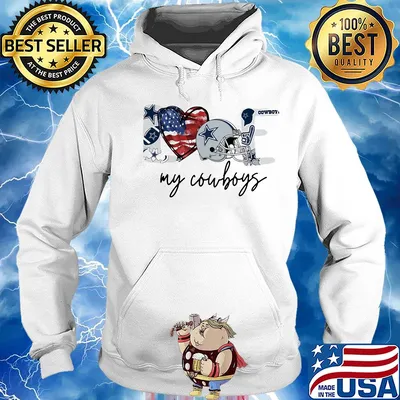 Love my dallas cowboys football heart american flag independence day s Hoodie